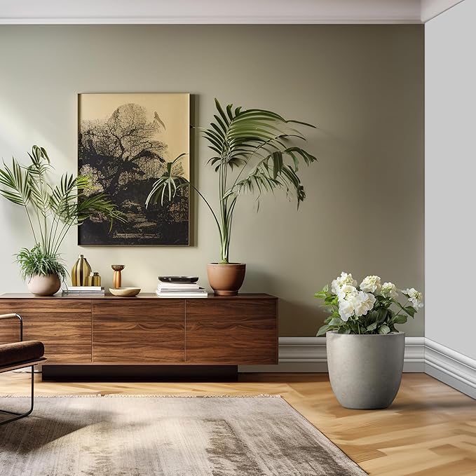 Kante 18 Inch Diameter Round Concrete Planter, Indoor Outdoor Large Plant Pot - Image 4