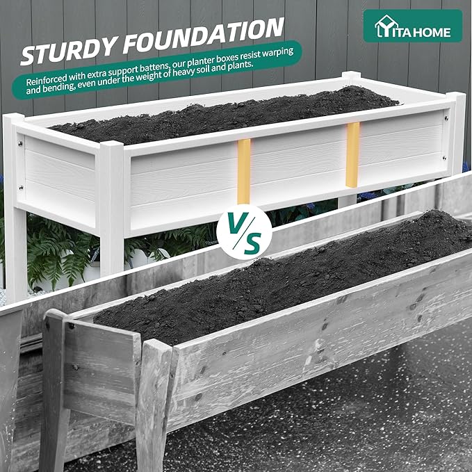 YITAHOME 48x18x30in Raised Garden Bed HDPE, Weather-Resistant Poly Lumber - Image 7