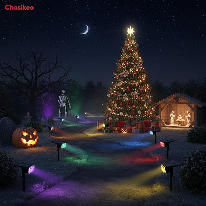Solar Lights Outdoor Waterproof, LED Solar Spot Lights Outdoor, 7 Color - Image 8