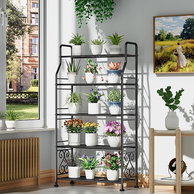 GIOTORENT Plant Stand Outdoor Indoor 5 Tier Metal Waterproof - Image 3