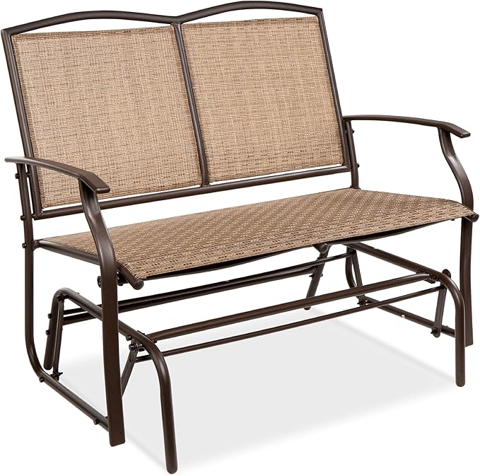 Best Choice Products 2-Person Outdoor Patio Swing Glider Steel Bench Loveseat by BestChoiceProducts