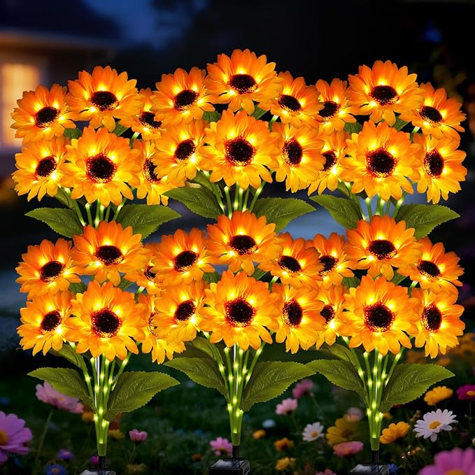 Solar Sunflower Lights 6 Pack by YJFWAL