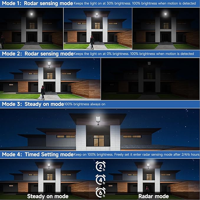 Solar Lights Outdoor Waterproof, 6500K Dusk to Dawn Solar Street Light Motion - Image 3