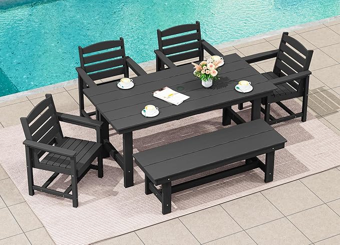 SERWALL 6-Person Outdoor Dining Table - Image 6