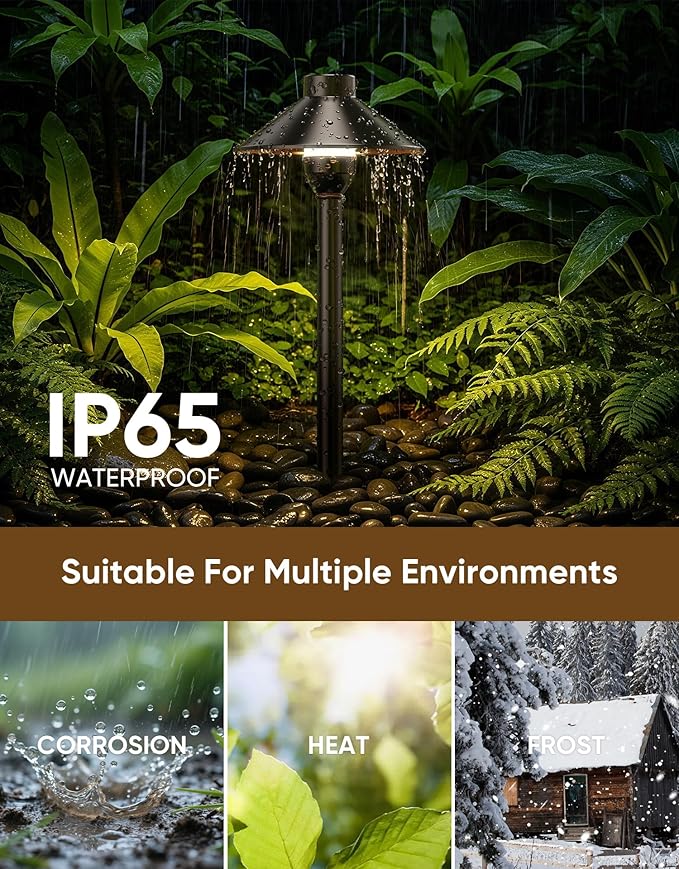 PARTPHONER Low Voltage Landscape Lighting 12-Pack, Aluminum 12V Pathway Lights - Image 4