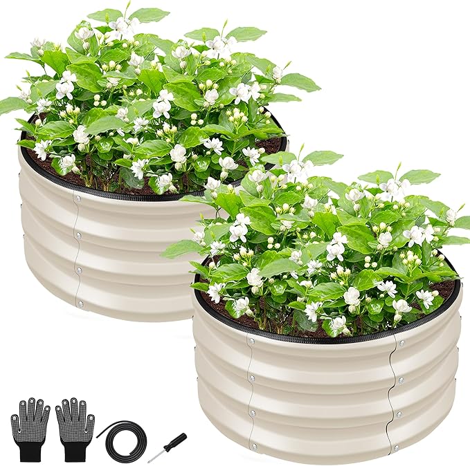 ZXZYHFTY Round Galvanized Raised Garden Bed kit, Round Large Metal Raised - Image 2