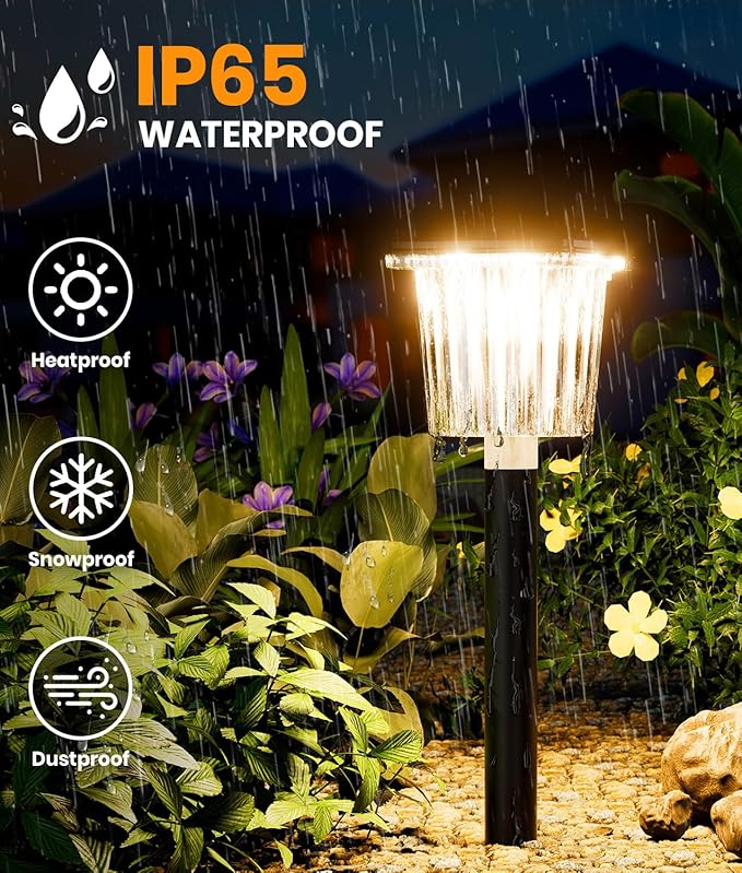 Super Bright Solar Pathway Lights Outdoor Powered 8 Pack, Adjustable Warm&Cool - Image 4