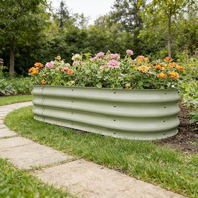 Gardmax 2 Pack Galvanized Raised Garden Bed, Lightweight Planter Boxes Outdoor - Image 7