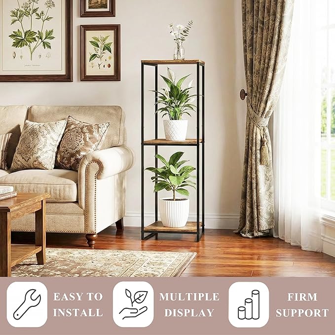 46" Tall Plant Stand Indoor, 3-Tier Modern Plant Shelf, Corner Flower Pot - Image 3