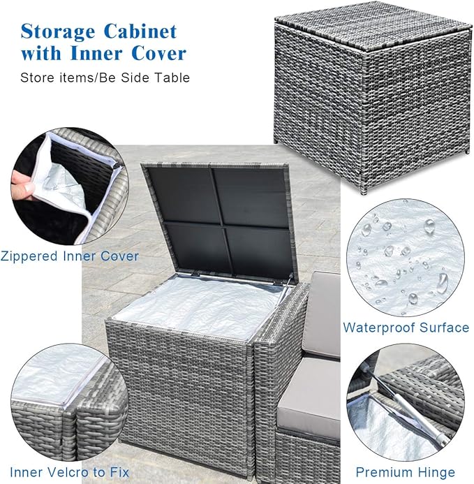Tangkula 8 Pieces Wicker Patio Furniture Set - Image 8