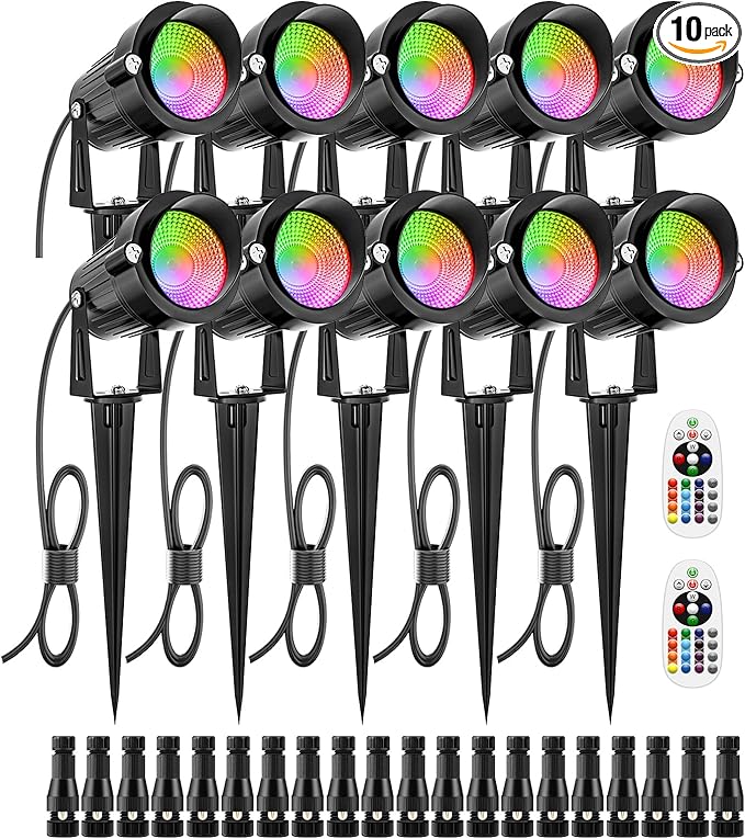 ZUCKEO 12W Color Changing Landscape Lights RGB Low Voltage Landscape Lighting by ZUCKEO