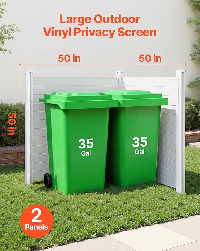 VEVOR Outdoor Privacy Screens, Pool Equipment Enclosure, Horizontal Vinyl - Image 2