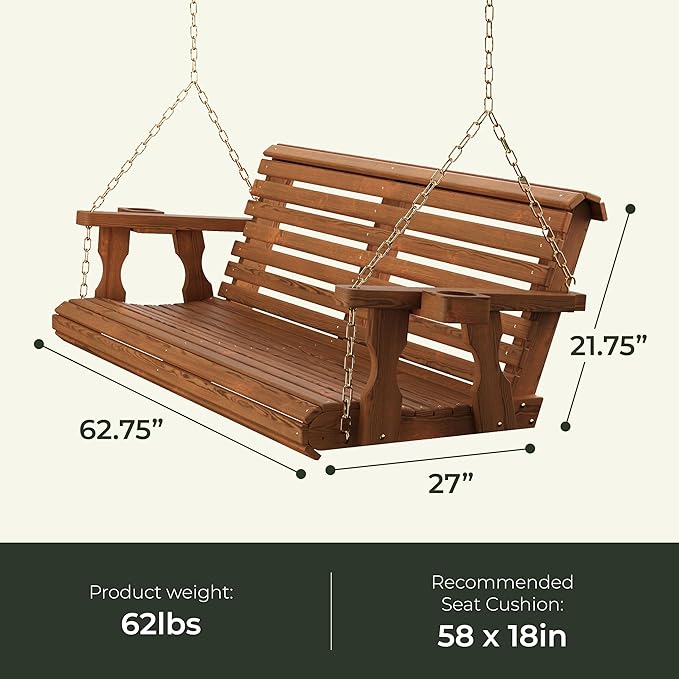 Amish Casual 6 Foot Roll Back Porch Swing - Image 5