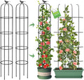 Tower Obelisk Garden Trellis for Climbing Plant，6.2FT/74.4" Rustproof Metal by MQUPIN