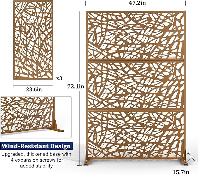 Outdoor Privacy Screen, Freestanding Privacy Fence Panels - Image 2