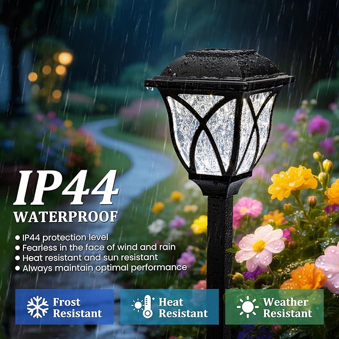 GIGALUMI 8 Pack Solar Lights Outdoor Waterproof, LED Solar Garden Lights - Image 3