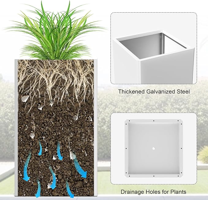 24 Inch Galvanized Steel Planter - Image 6