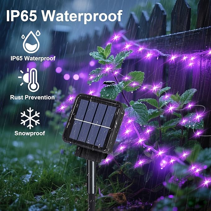 ZNYCYE Solar Waterfall Fairy Bunch Lights Outdoor Waterproof 200LEDs 8 Modes - Image 2