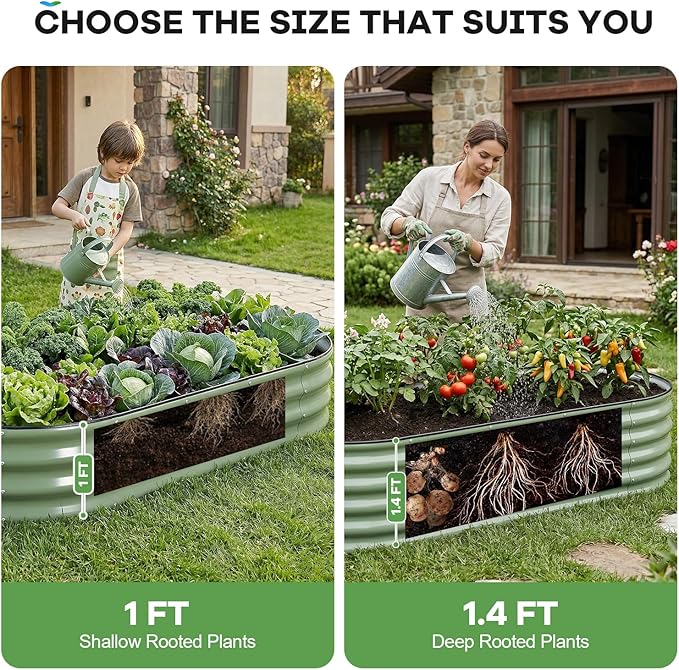 Galvanized Raised Garden Bed Outdoor, Rust-Resistant Garden Planter Box - Image 9