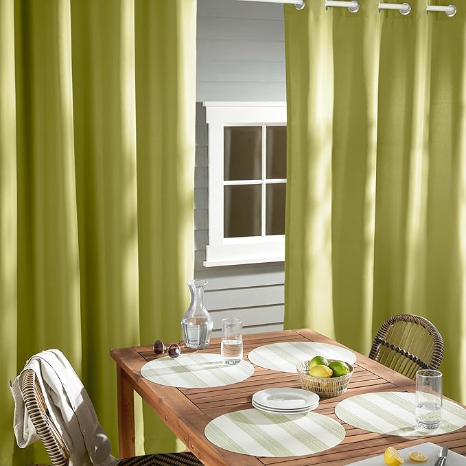 TOWN & COUNTRY BASICS Cabana Solid Heavyweight Indoor Outdoor Curtains - Image 6