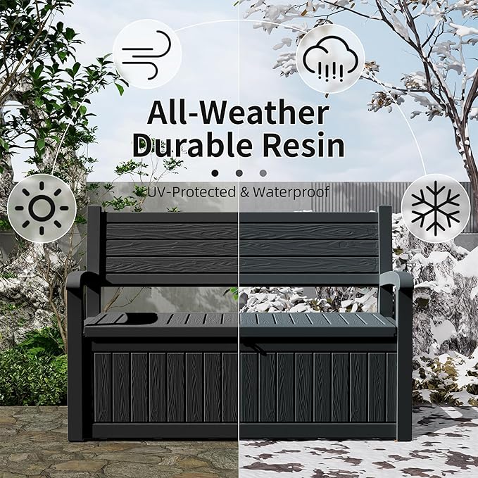 DRATO 75 Gallon Storage Bench Deck Box Outdoor Indoor, Lockable Durable - Image 4