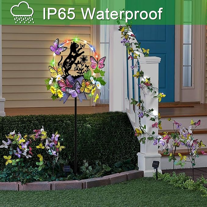 Cat Solar Lights Outdoor Garden, Silhouette Cat - Image 4