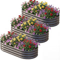 AHEONLAR 3 Pack 6×3×1ft Galvanized Raised Garden Beds, Oval Durable Planter by AHEONLAR