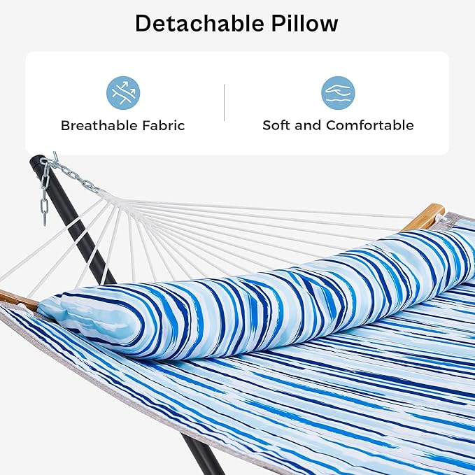 SUPERJARE Hammock with Stand, 2 Person Heavy Duty Hammock Frame, Detachable - Image 4