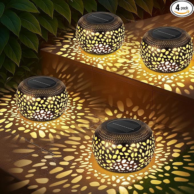 Solar Lantern Outdoor Patio Decor: 4 Pack Solar Lanterns Outdoor Waterproof by NFEVER