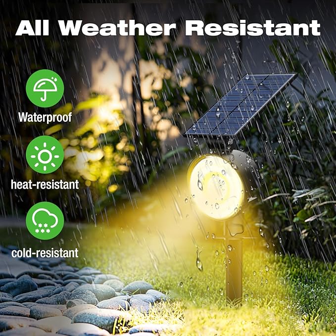 nipify 4 Pack Solar Lights Outdoor Waterproof, 53 LED Solar Spot Lights - Image 2