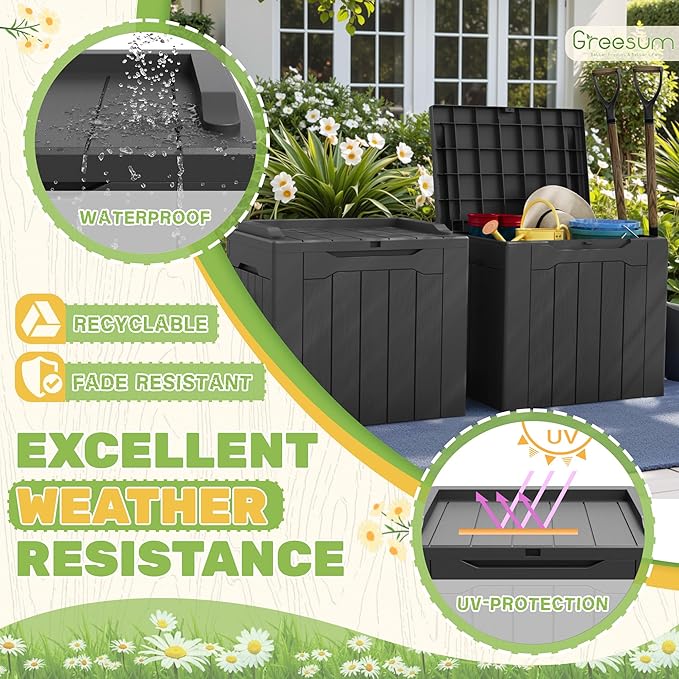Greesum 31 Gallon Deck Box for Outside, All Weather Outdoor Storage Boxes for - Image 5