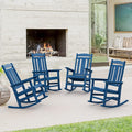 LUE BONA Outdoor Rocking Chairs Set of 4, Weather Resistant HDPS Poly Rocker by LUEBONA