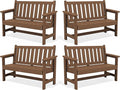 SERWALL Outdoor Bench, HDPE Outdoor Benches Weatherproof, 2-Person Garden Bench by SERWALL