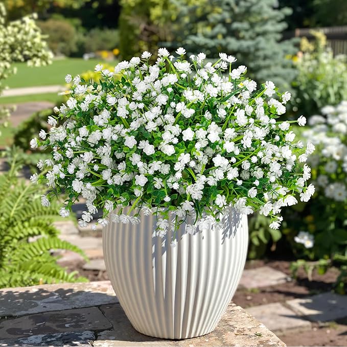 20 Bundles Artificial Flowers for Outdoors Fake Plastic Flowers UV Resistant - Image 4