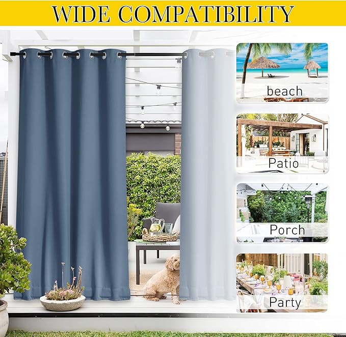 NICETOWN 2 Panels Outdoor Curtains - Image 3