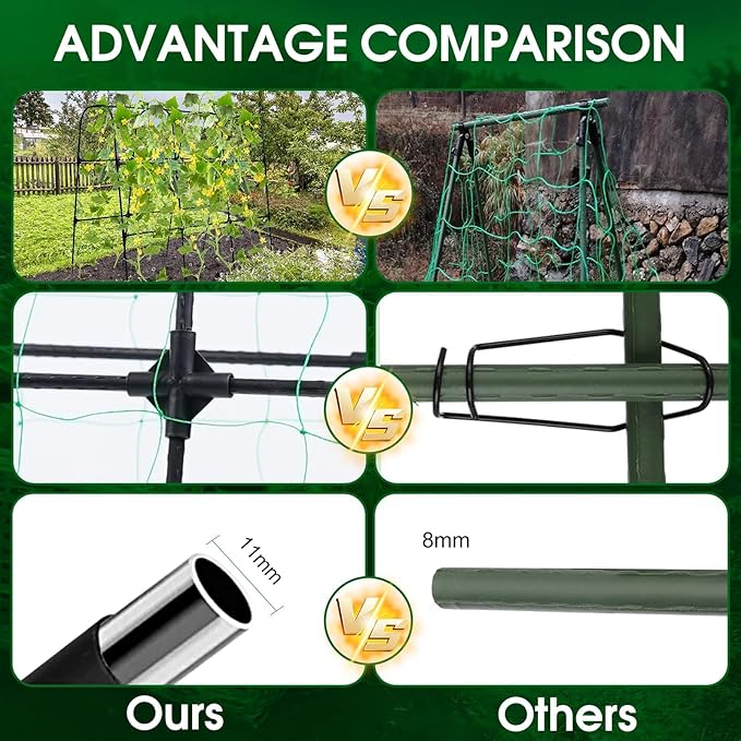 Garden Arch Trellis for Climbing Plants Outdoor, 50x48 inch Cucumber Trellis - Image 7