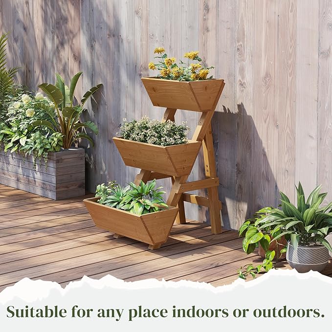 3-Tier Wooden Vertical Raised Garden Bed - Image 5