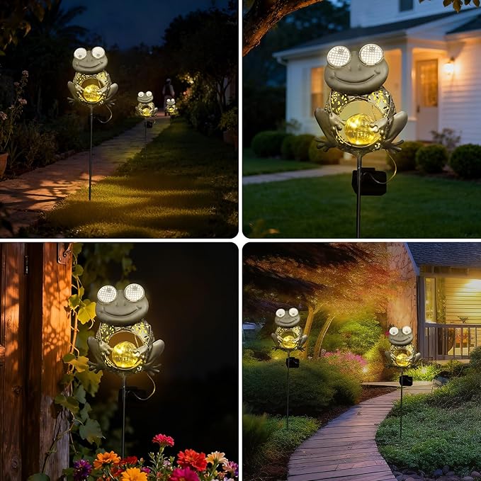 Solar Lights Outdoor Decor, Solar Frog Yard Decorations Outdoor, Garden - Image 5