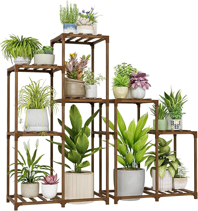 Bamworld Indoor Plant Stands Outdoor Combo Plant Shelves - Image 8