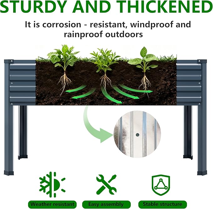 Vengarus Galvanized Raised Garden Bed Outdoor - Image 3