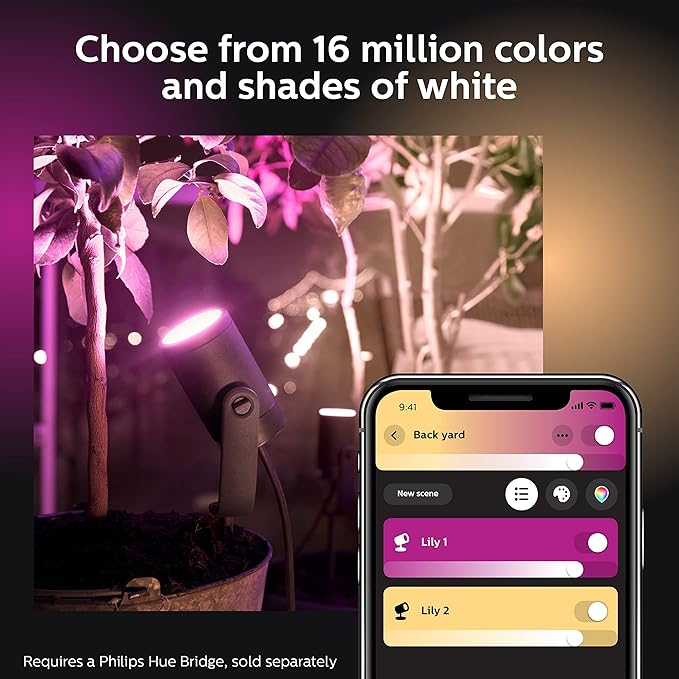 Philips Hue Lily Outdoor Smart Spotlight Base Kit, 3 Pack, Low Voltage - Image 8