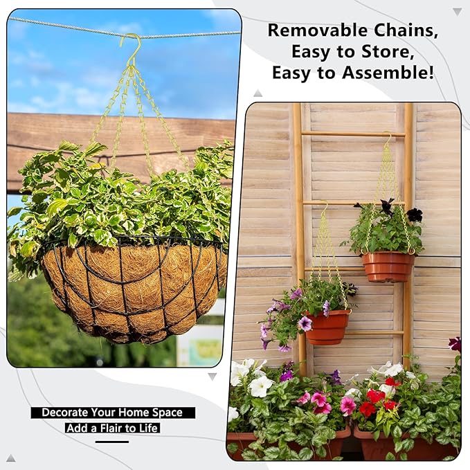 garini 3 Pack, 23 Inch Hanging Baskets Chain, Bird Feeders and Lanterns - Image 6