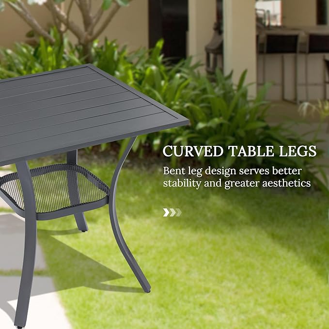 VICLLAX Patio Set for 2, Outdoor Dining Set Includes 28" Small Outdoor Table - Image 3