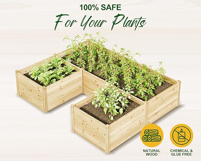 AMERLIFE U-Shaped Raised Garden Bed, 7.5Wx6Dx1.6H Free Combination Outdoor - Image 3