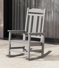 SERWALL Oversized Rocking Chair Outdoor, HDPE Outdoor Rocking Chair, Space Gray by SERWALL
