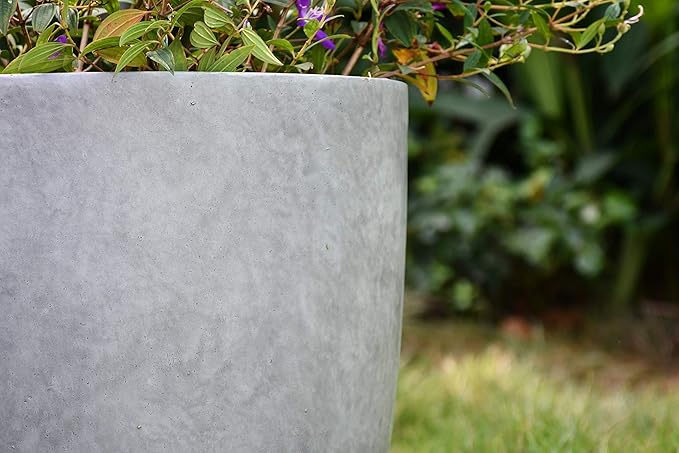 Kante 14 Inch Dia Round Concrete Planter, Indoor Outdoor Large Plant Pot - Image 11
