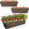 ZeeDix 3 Pack Metal Window Box for Railings, 24 Inch Over Railing Planter Boxes by ZeeDix
