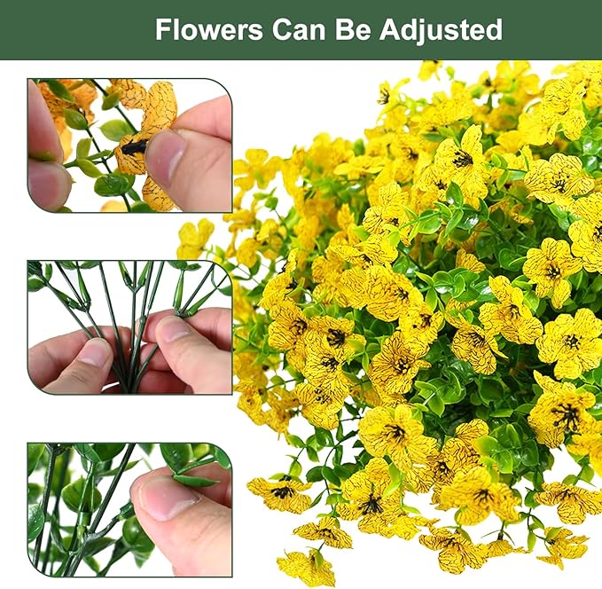 Artificial Flowers for Outdoor, UV Resistant Fake Silk Flowers, Realistic Faux - Image 2