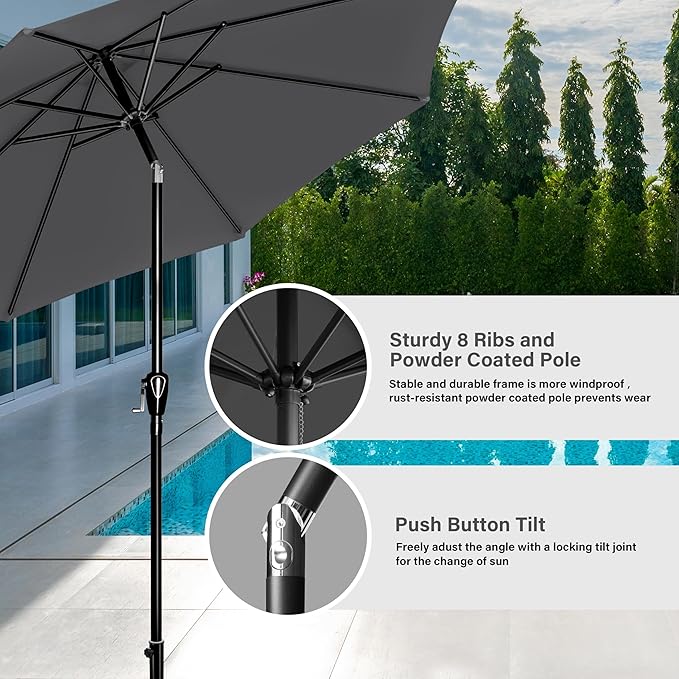 Simple Deluxe 9' Patio Umbrella Outdoor Table Market Yard Umbrella - Image 4