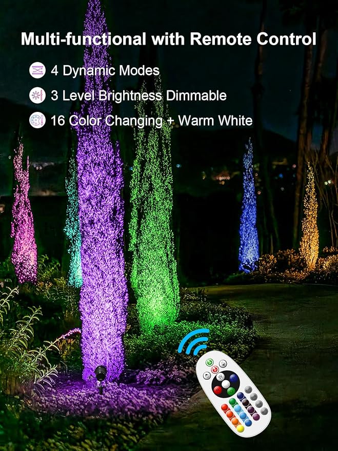 ZUCKEO All-in-One RGBW Landscape Lighting Kit, 5W Color Changing Low Voltage - Image 5
